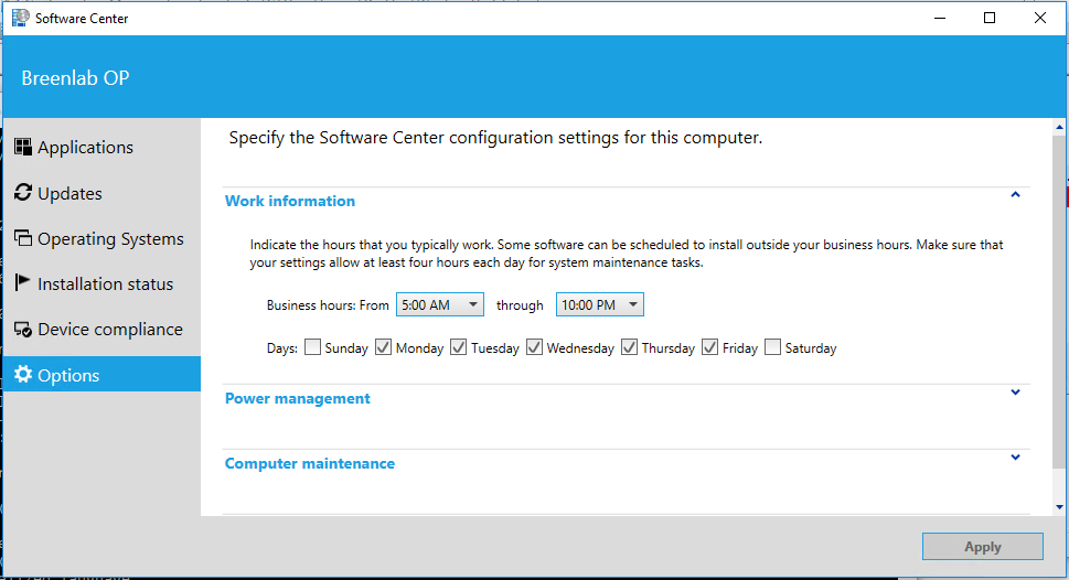 Configuration Manager Software Center